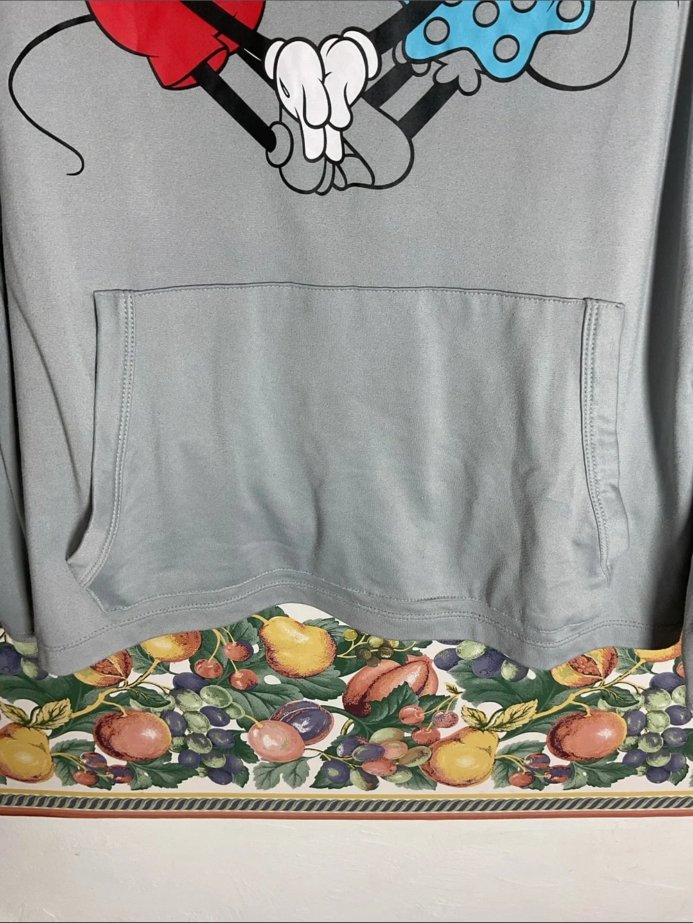 Disney Mickey Minnie Heart Lounge Sleep Top Size L Gray - Picture 3 of 9